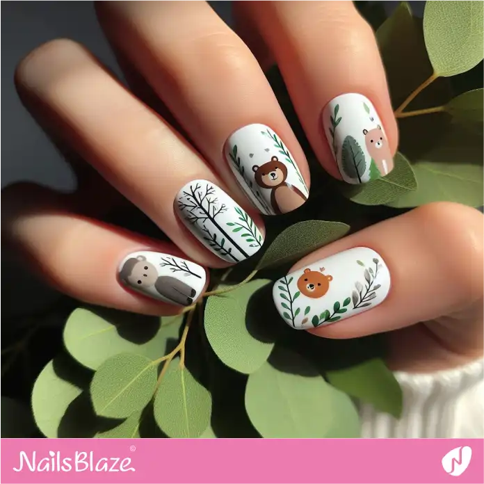 Cute Forest Animals Nail Design | Love the Forest Nails - NB2864